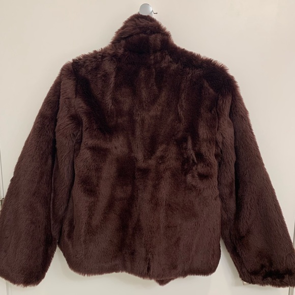 A New Day Burgundy Faux Fur Jacket - Picture 3 of 5